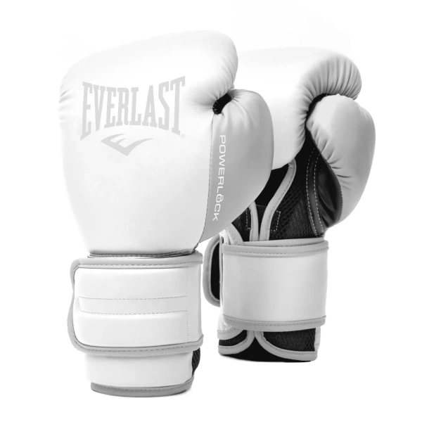 Боксерские перчатки Everlast Powerlock PU 2, тренировочные, белый в Краснодаре в магазине SportPanda Боксерские перчатки Everlast Powerlock PU 2, тренировочные, белый – фото