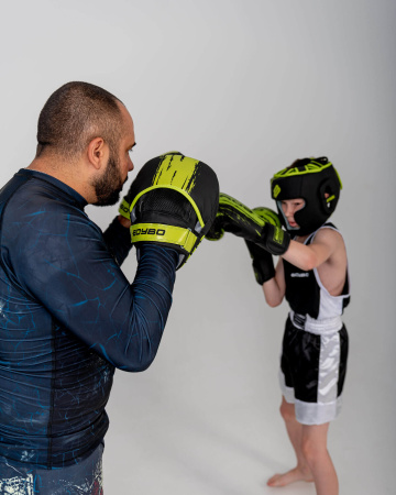 Лапы боксерские BoyBo Stain BPS450, чёрно-зелёный в Краснодаре в магазине SportPanda Лапы боксерские BoyBo Stain BPS450, чёрно-зелёный – фото