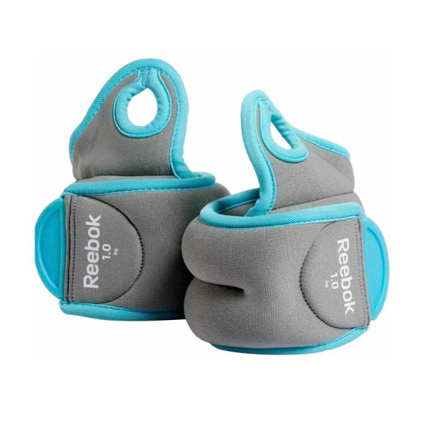 Утяжелители для рук, на запястья Reebok RAWT-11071BL, 1 кг, пара – фото