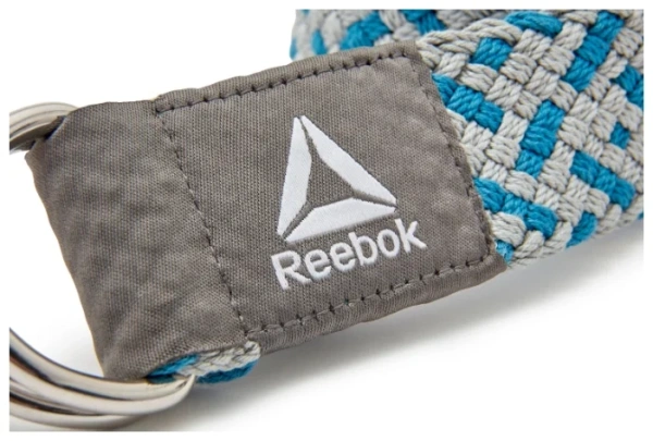 Ремень для йоги Reebok RAYG-10026, премиум, изумрудный / серый – фото