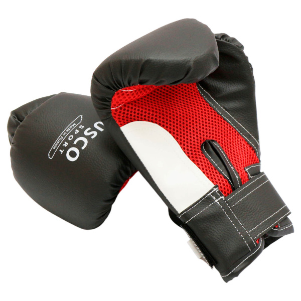 Боксерские перчатки Rusco Sport, тренировочные, чёрный в Краснодаре в магазине SportPanda Боксерские перчатки Rusco Sport, тренировочные, чёрный – фото
