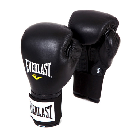 Боксерские перчатки Everlast, на липучке, тренировочные, чёрный в Краснодаре в магазине SportPanda Боксерские перчатки Everlast, на липучке, тренировочные, чёрный – фото
