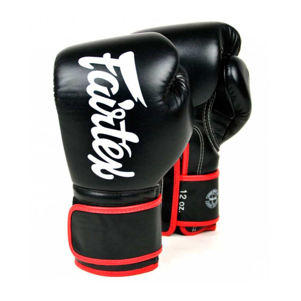 Боксерские перчатки Fairtex BGV14 Black Red, тренировочные, чёрный – фото