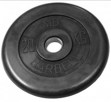 Диск обрезиненный BARBELL MB (металлическая втулка) 20 кг / диаметр 51 мм в Краснодаре в магазине SportPanda Диск обрезиненный BARBELL MB (металлическая втулка) 20 кг / диаметр 51 мм – фото