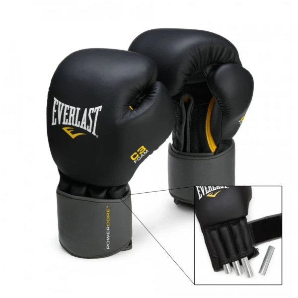 Снарядные перчатки Everlast Weighted, с утяжелителями, чёрный в Краснодаре в магазине SportPanda Снарядные перчатки Everlast Weighted, с утяжелителями, чёрный – фото