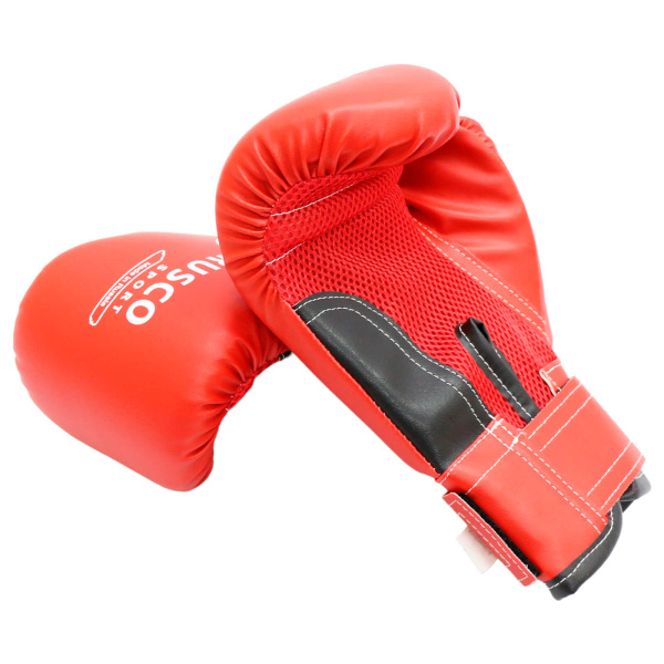 Боксерские перчатки Rusco Sport, тренировочные, красный в Краснодаре в магазине SportPanda Боксерские перчатки Rusco Sport, тренировочные, красный – фото