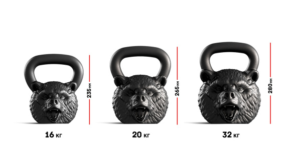 Гиря дизайнерская IRON HEAD «Медведь», 16 кг, чугун в Краснодаре в магазине SportPanda Гиря дизайнерская IRON HEAD «Медведь», 16 кг, чугун – фото