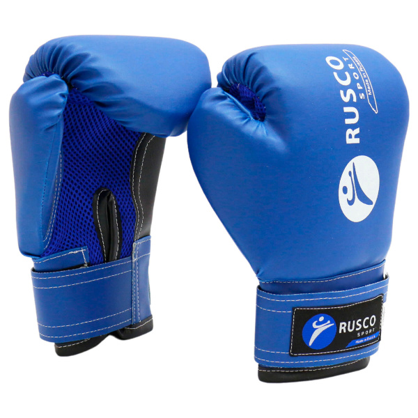 Боксерские перчатки Rusco Sport, тренировочные, синий в Краснодаре в магазине SportPanda Боксерские перчатки Rusco Sport, тренировочные, синий – фото