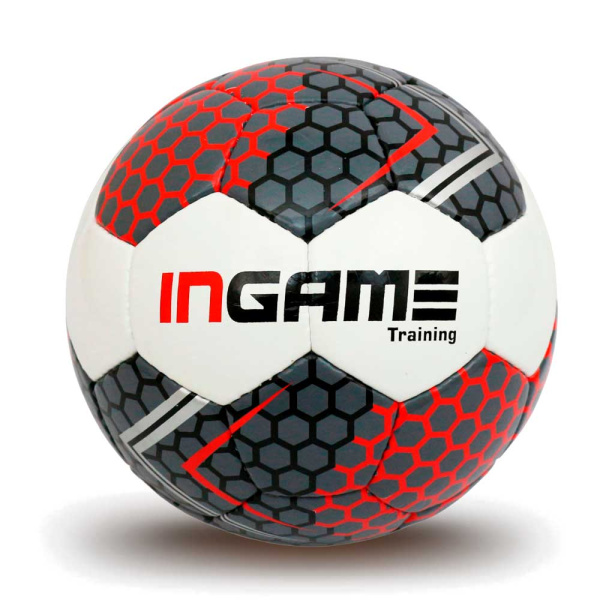 Мяч футбольный INGAME TRAINING IFB-129, №5, бело-красно-серый в Краснодаре в магазине SportPanda Мяч футбольный INGAME TRAINING IFB-129, №5, бело-красно-серый – фото
