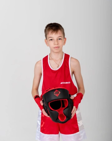 Шлем боксерский BoyBo Атака BH80, тренировочный, чёрно-красный в Краснодаре в магазине SportPanda Шлем боксерский BoyBo Атака BH80, тренировочный, чёрно-красный – фото