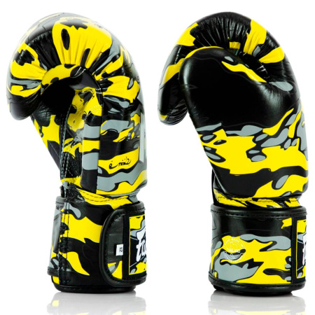 Боксерские перчатки Fairtex BGV ONE FC X Mr.Sabotage, для боев и тренировок, чёрно-жёлтый в Краснодаре в магазине SportPanda Боксерские перчатки Fairtex BGV ONE FC X Mr.Sabotage, для боев и тренировок, чёрно-жёлтый – фото