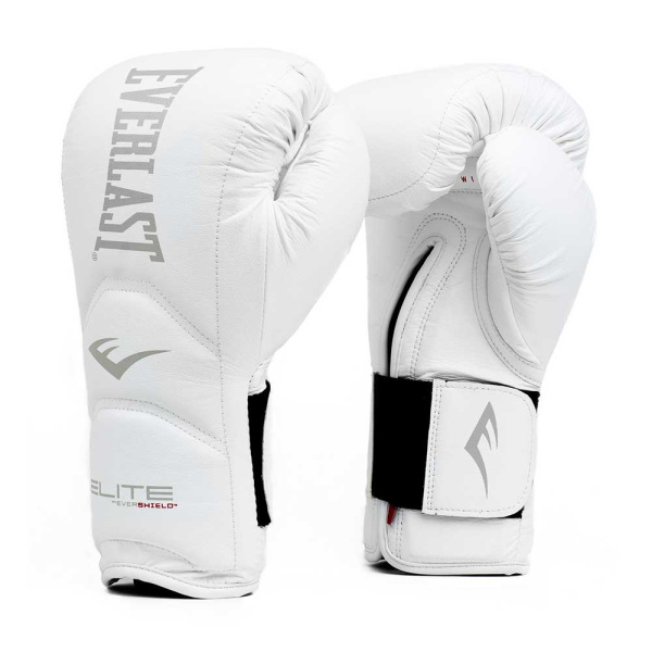 Боксерские перчатки Everlast Elite Pro, на липучке, тренировочные, белый в Краснодаре в магазине SportPanda Боксерские перчатки Everlast Elite Pro, на липучке, тренировочные, белый – фото