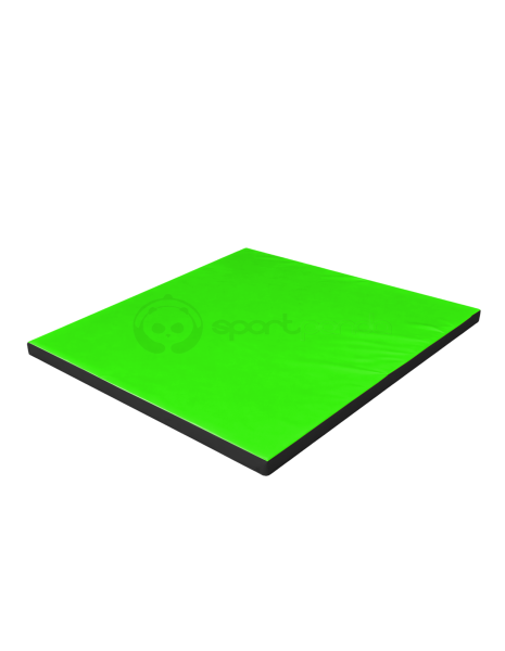  Мат спортивный SportPanda, 1 х 1 х 0.04 м, тент ПВХ + пенополиэтилен, без липучки, салатовый/чёрный