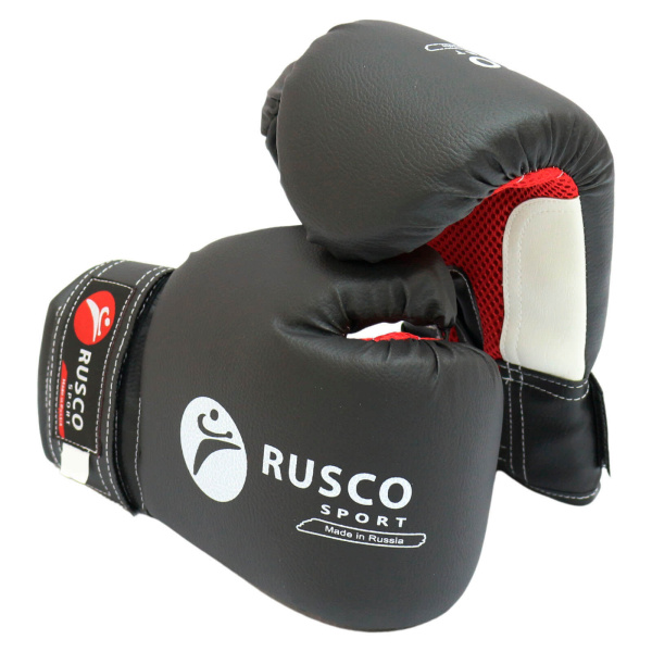 Боксерские перчатки Rusco Sport, тренировочные, чёрный в Краснодаре в магазине SportPanda Боксерские перчатки Rusco Sport, тренировочные, чёрный – фото