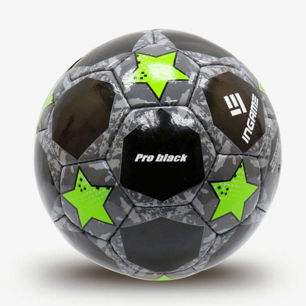 Мяч футбольный INGAME PRO BLACK IFB-117, №5, чёрно-зелёный в Краснодаре в магазине SportPanda Мяч футбольный INGAME PRO BLACK IFB-117, №5, чёрно-зелёный – фото