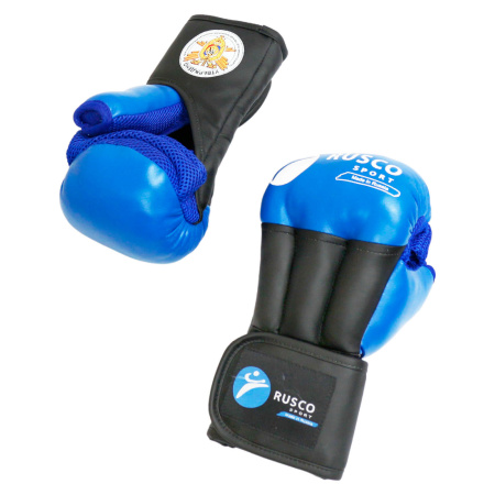 Перчатки для рукопашного боя Rusco Sport PRO, синий в Краснодаре в магазине SportPanda Перчатки для рукопашного боя Rusco Sport PRO, синий – фото