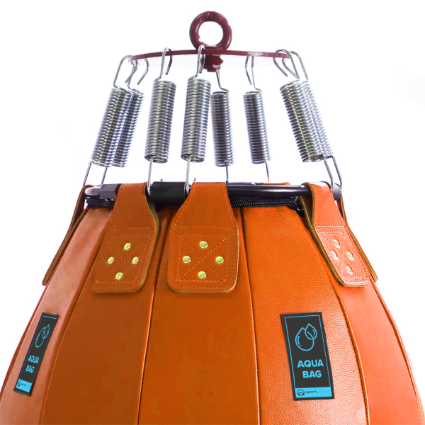 Водоналивная боксерская груша «AQUA BALL», кожа, 65 см, диаметр 50 см, 50 кг, оранжевый – фото