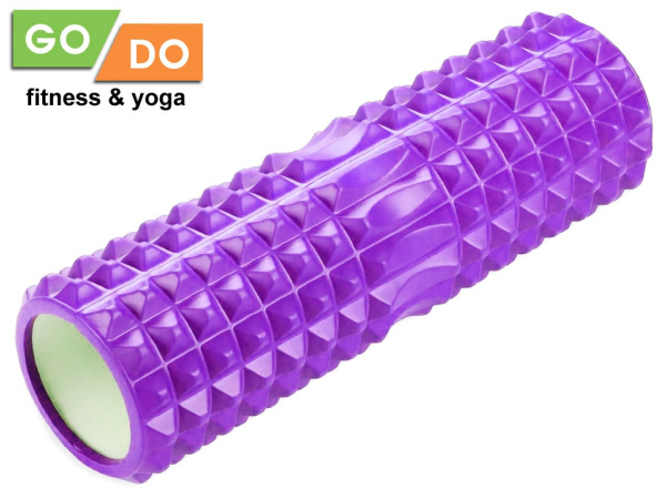 Валик для йоги и фитнеса GO DO YY4-45, 45 x 12 см, массажный, фиолетовый в Краснодаре в магазине SportPanda Валик для йоги и фитнеса GO DO YY4-45, 45 x 12 см, массажный, фиолетовый – фото