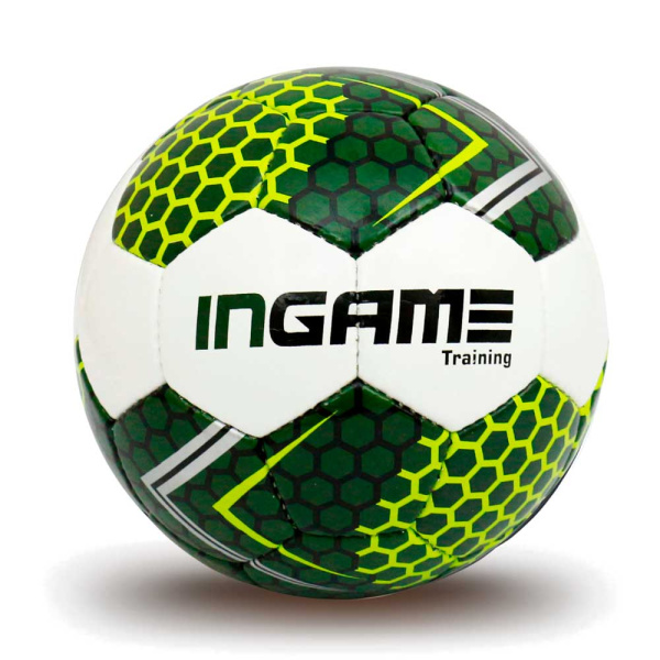 Мяч футбольный INGAME TRAINING IFB-129, №5, бело-зелёный в Краснодаре в магазине SportPanda Мяч футбольный INGAME TRAINING IFB-129, №5, бело-зелёный – фото
