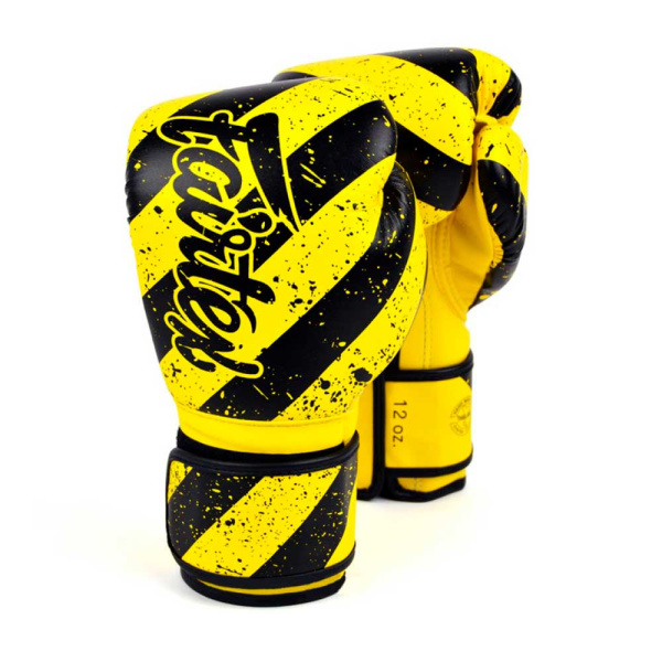 Боксерские перчатки Fairtex BGV14 Black op ART, тренировочные, жёлтый – фото