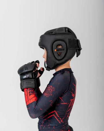 Шлем боксерский BoyBo B-series, чёрно-оранжевый в Краснодаре в магазине SportPanda Шлем боксерский BoyBo B-series, чёрно-оранжевый – фото