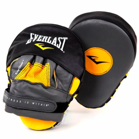 Лапы боксерские Everlast Mantis Punch Mitts, изогнутые, жёлтый  Лапы боксерские Everlast Mantis Punch Mitts, изогнутые, жёлтый