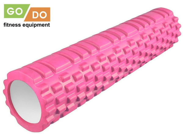 Валик-ролл для йоги и фитнеса GO DO JD2-60, 60 x 14 см, массажный, розовый в Краснодаре в магазине SportPanda Валик-ролл для йоги и фитнеса GO DO JD2-60, 60 x 14 см, массажный, розовый – фото