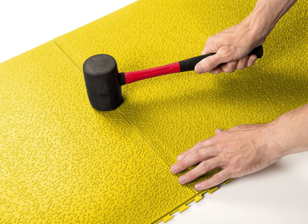 Плитка ПВХ Standart Text, 6 мм, 500*500, жёлтый